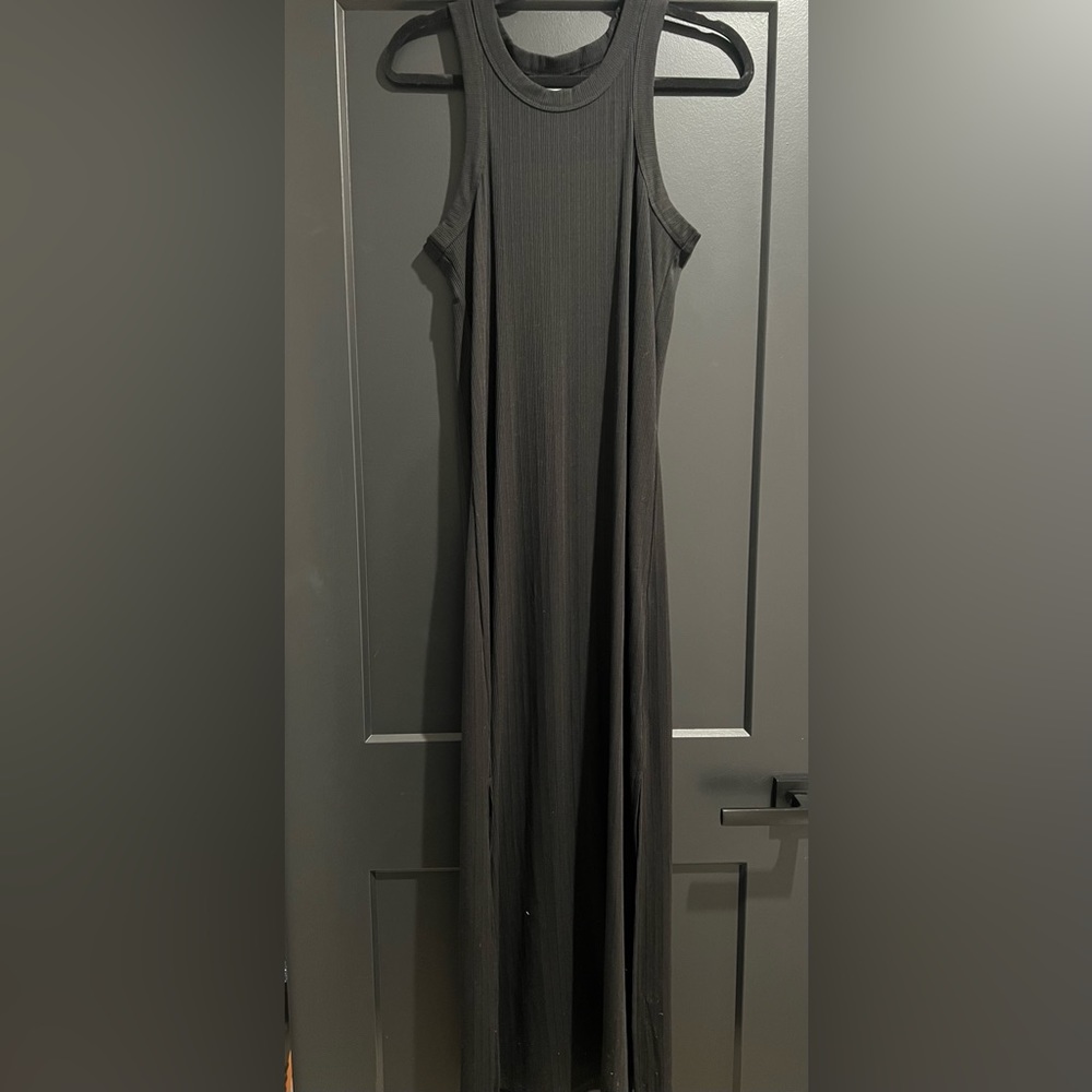 Ribbed halter tank dress